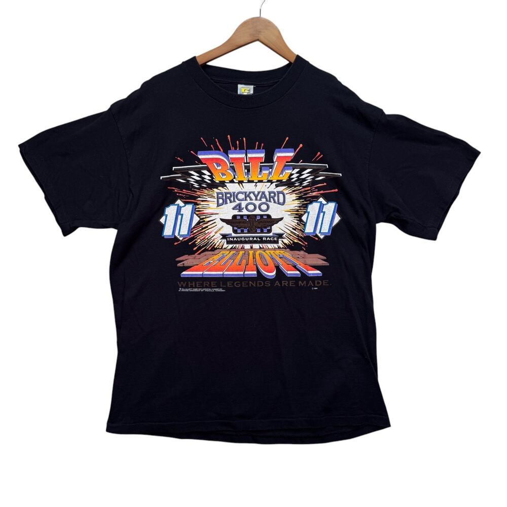 Vtg 1994 Brickyard 400 Inaugural Car Race Bill Elliott #11 T-Shirt Speedway XL